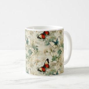 Traumhaftes Türkis-Schmetterling-Cottage-Garten-Bl Kaffeetasse