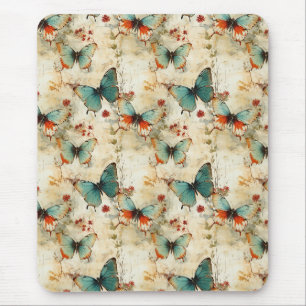 Traumhaftes Türkis-Schmetterlings-Landhausgarten-B Mousepad