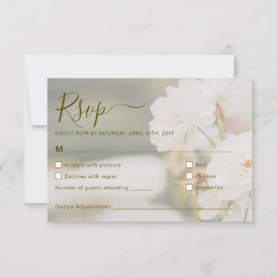 Traumhaftes weißes Rosen Hintergrund Foto Hochzeit RSVP Karte