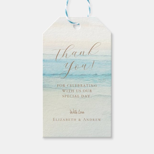 Traumhochzeit am Strand Geschenkanhänger (Vorderseite)