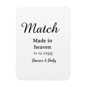Traumhochzeit Name Datum einfache Kalligrafie Magnet