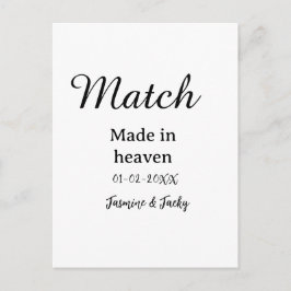 Traumhochzeit Name Datum einfache Kalligrafie Postkarte