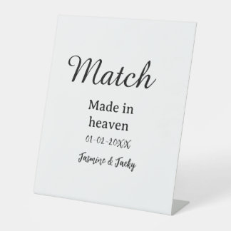 Traumhochzeit Name Datum einfache Kalligrafie Sockelschild