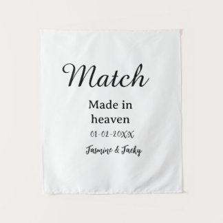 Traumhochzeit Name Datum einfache Kalligrafie Wandteppich
