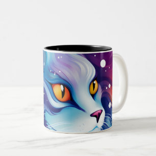 Traumkatze Abstrakte Welt der Farben Zweifarbige Tasse