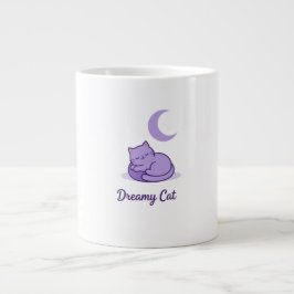 Traumkatze Mond Kaffeetasse | Süßes lila Katzen Ge Jumbo-Tasse