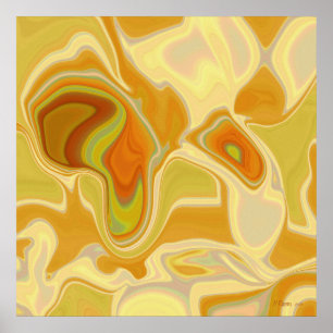 Traumlandschaft in Gold Absfact Poster