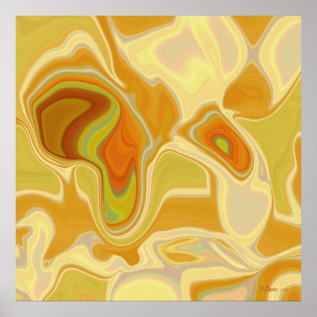 Traumlandschaft in Gold Absfact Poster (Vorne)