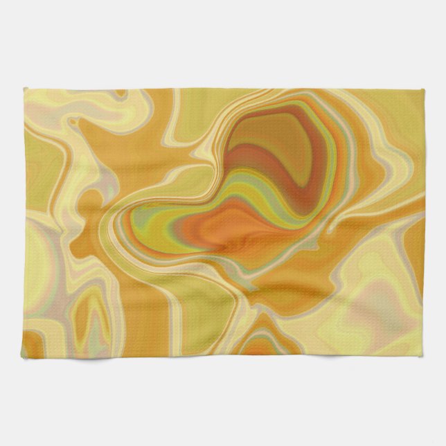 Traumlandschaft in Gold Geschirrtuch (Horizontal)