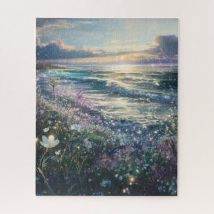 Traumlandschaft: Wildblumen am Ocean Puzzle
