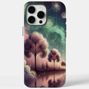 Traumlandschaft Wirbelnde Bäume Kosmische Reflexio iPhone 16 Pro Max Hülle
