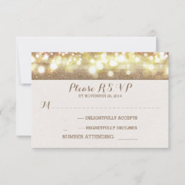 träumlicher Glitzer-Saitenlichtszene romantische H RSVP Karte