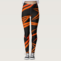 Träumlichkeit| Leggings aus schwarzem und orangefa