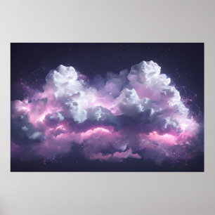 Traumnebel Wolken im nächtlichen Himmel Poster