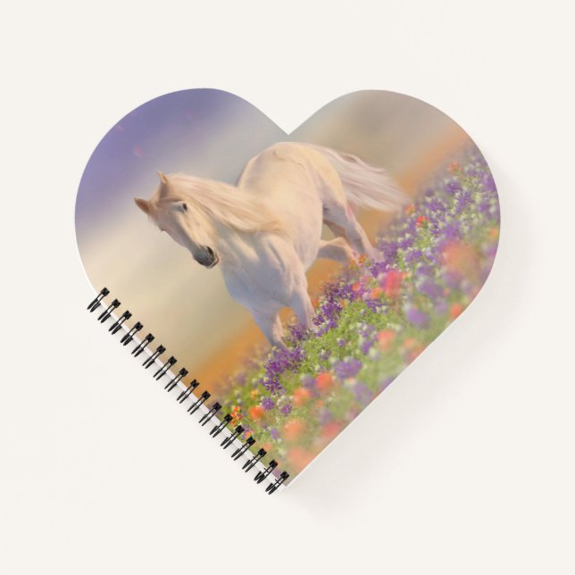 Traumpferd durch Blume laufen Notizbuch (Vorderseite)