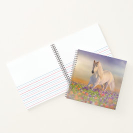 Traumpferd durch Blume laufen Notizbuch