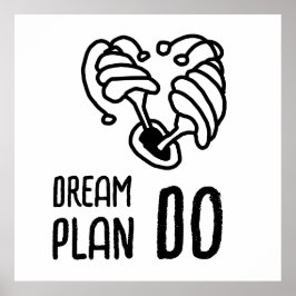 Traumplan DO Mushroom lineart Poster