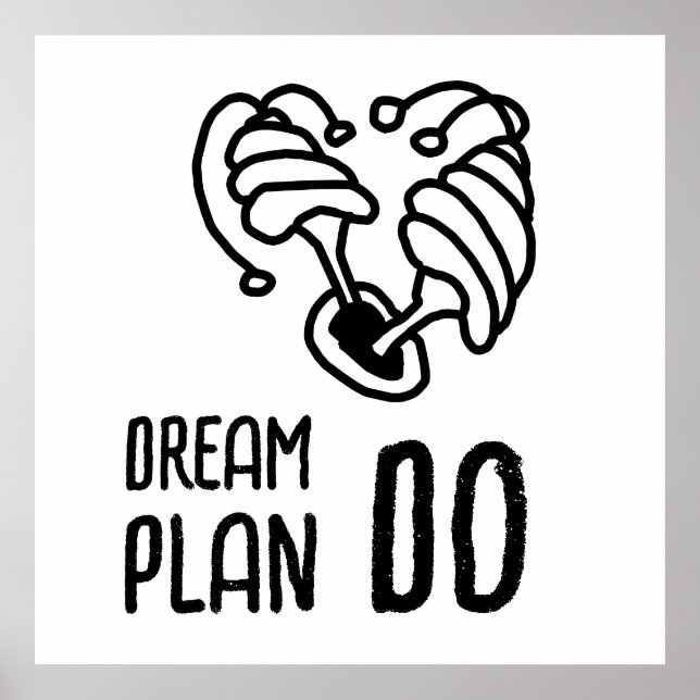 Traumplan DO Mushroom lineart Poster (Vorne)