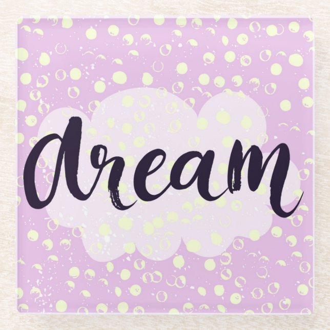 Traumrosa Glasuntersetzer (Vorderseite)