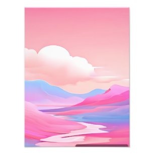 Traumrosa und Lila Landschaft Fotodruck