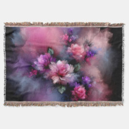 Traumrosa und Lila Rose Wasserfarbe Decke