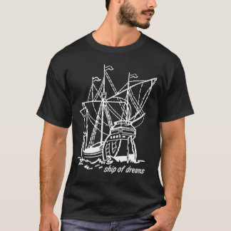 Traumschiff Majestätischer Galleon Weiße Linienkun T-Shirt