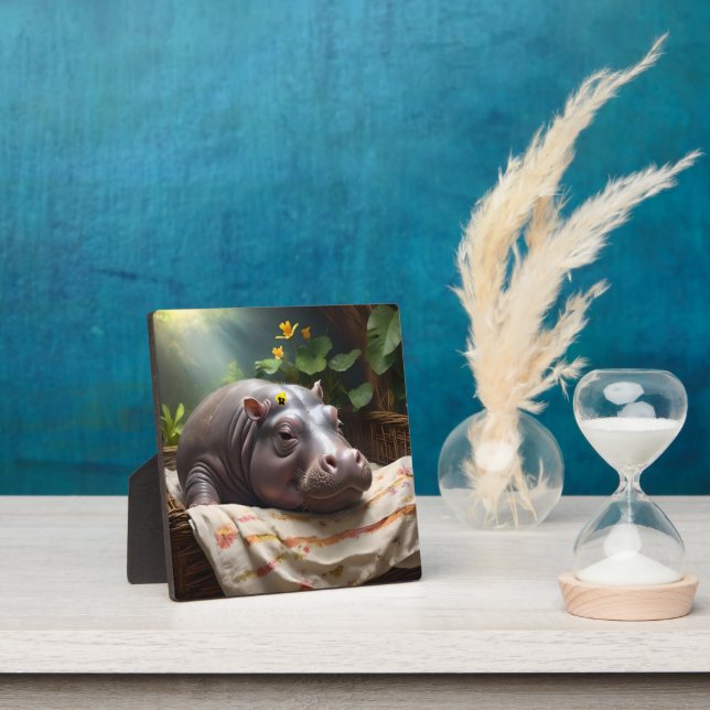 **"Träumskorb: Ein Baby Hippo's Cosy Nickerchen"** Fotoplatte (InSitu)