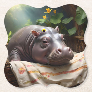 **"Träumskorb: Ein Baby Hippo's Cosy Nickerchen"** Untersetzer