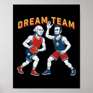 Traumteam Washington Lincoln Spiel Skizze Poster