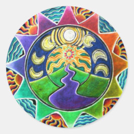 Traumvisions-Mandala-Aufkleber Runder Aufkleber