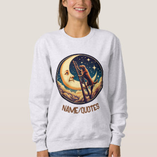 Traumvoller Mond & Hund steigt die Leiter hinauf Sweatshirt