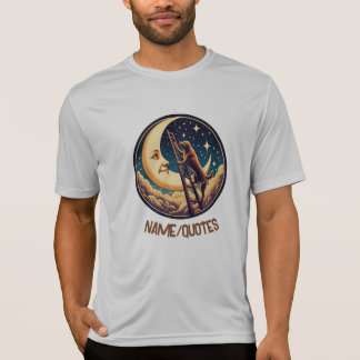 Traumvoller Mond & Hund steigt Leiter hinauf T-Shirt
