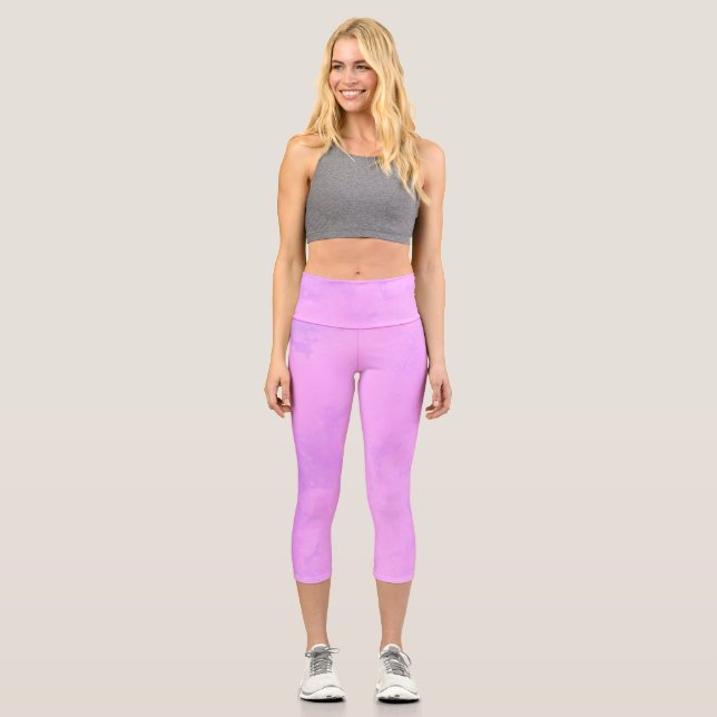 Traumwolken - Rosa Capri Leggings (Vorderseite)