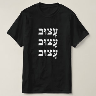 Traurig auf Hebräisch עָ צ ב T-Shirt