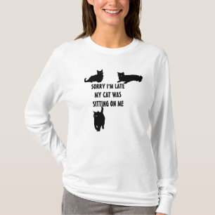 Traurig bin ich meine Katze saß auf mir spät T-Shirt