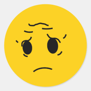 traurig runder aufkleber