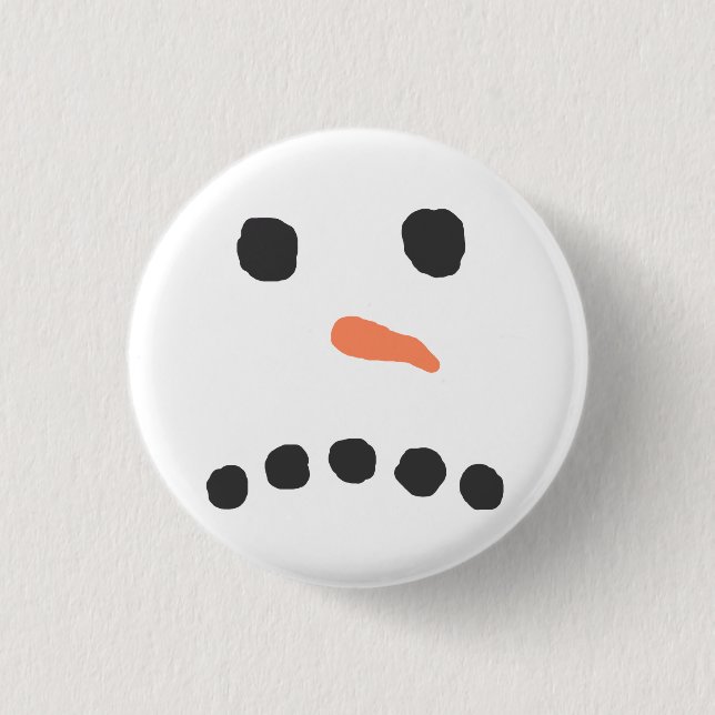 Traurig Snowman Face Bah Humbug Button (Vorderseite)
