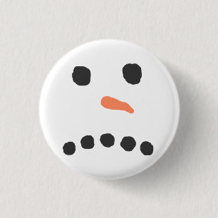 Traurig Snowman Face Bah Humbug Button