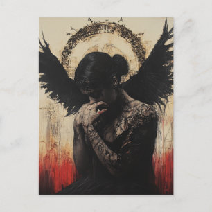 Traurige Dark Angel Fantasy Postkarte