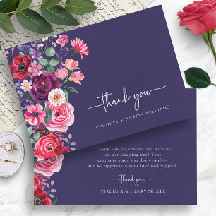 Traurige Florale Hochzeit Dankeskarte