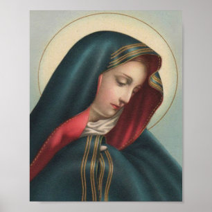 Traurige Jungfrau Mary Religiöse katholische Poster
