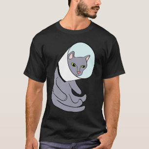 Traurige Katze in einem Konuskragen Grafik T-Shirt