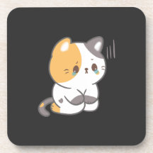 Traurige Katze in Grunge, traurige Katze Emoji T -