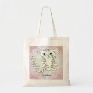 Traurige Katze leere Welt Tragetasche