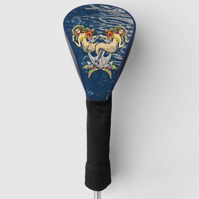Traurige Meerjungfrauen vor Anker Golf Headcover (Vorderseite)