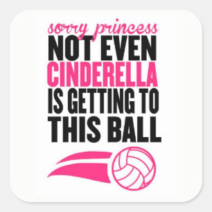 Traurige Prinzessin: Volleyball Quadratischer Aufkleber