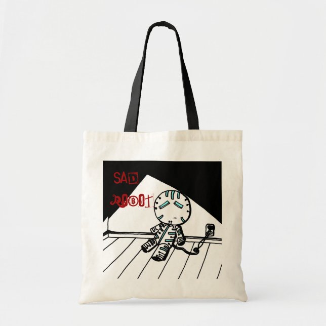 Traurige Robotertasche Tragetasche (Vorne)