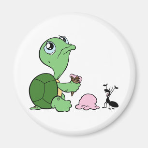 Traurige Schildkröte-glückliche Ameise Magnet