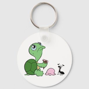 Traurige Schildkröte-glückliche Ameise Schlüsselanhänger