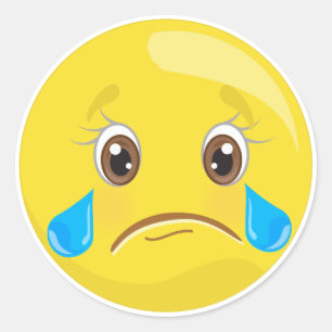 Traurige schreiende Emoji Aufkleber